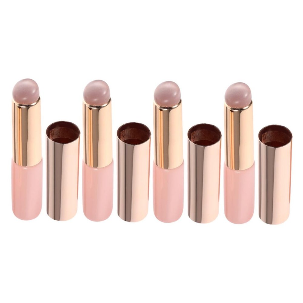 CALLARON Silicone Lip Brush Set of 4 Round Head Lipstick Applicator for Lip Balm and Concealer Portable and Dustproof Makeup Brushes for Women