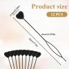 12Pcs Topsy Tail Hair Tool, Quick Beader for Braiding Beads on Braids Loop Threader and Braider for Women Hair Loop Styling Flip Tool for Bead Loading and Hairstyle Gift for FriendsBlack view 2