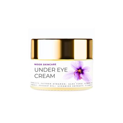 No.or Skincare Herbal Under Eye Gel | Saffron, Almond & Turmeric Blend for Brightening & Firming | Reduces Puffiness, Fine Lines & Dark Circles | Organic & Natural Formula | For Men & Women