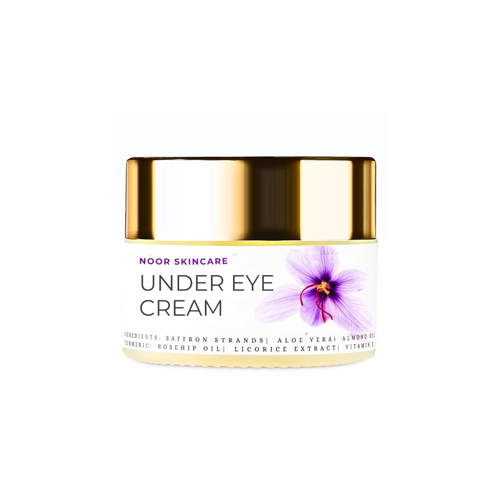 No.or Skincare Herbal Under Eye Gel | Saffron, Almond & Turmeric Blend for Brightening & Firming | Reduces Puffiness, Fine Lines & Dark Circles | Organic & Natural Formula | For Men & Women