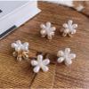 10 Pcs White Pearl Mini Claw Metal Clips Flower Design Small Clutcher Barrettes Hair Accessories for Women and Girls view 2