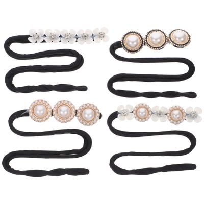 Beatifufu Pearl Hair Bun Maker Set 4pcs Vintage Bun Accessories for Women Easy to Use Hair Styling Tools Suitable for Daily Wear and Special Occasions