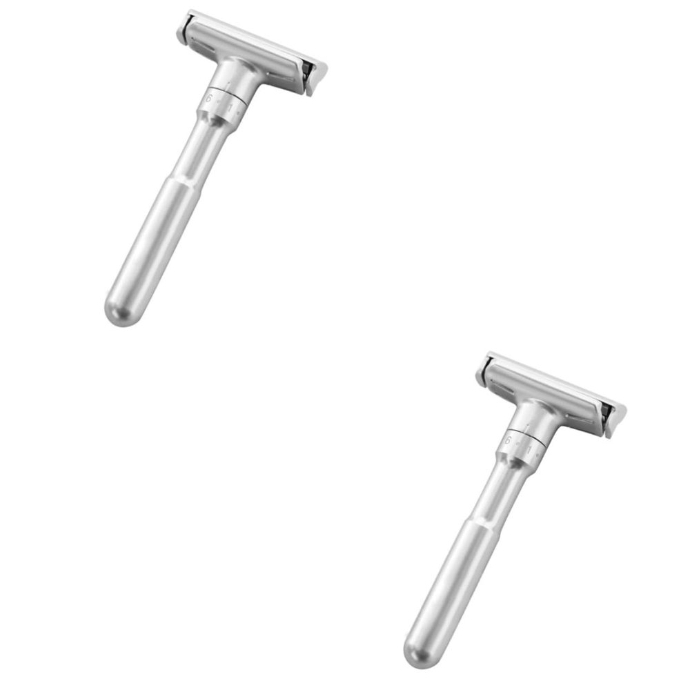 VALICLUD 2pcs Manual Double-sided Razor Holder for Shower Men Shaving Machine Razor Blades Adjustable Modern Design
