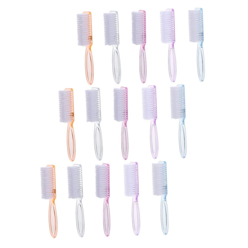 Baluue 15pcs Manicure Tools Nail Brush Handle Nail Cleaning Brush for Fingernails Toenails for Ages