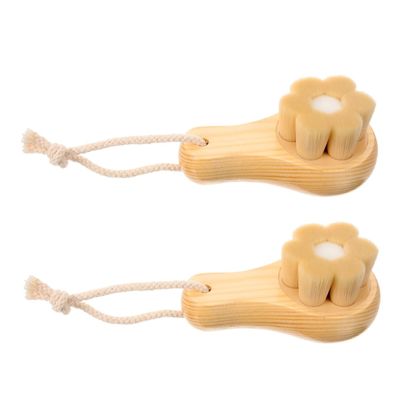 Beavorty 2pcs Soft Bristle Face Wash Brush for Women Manual Facial Cleansing Scrubber Dual Sides for Makeup Removal and Pore Cleaning