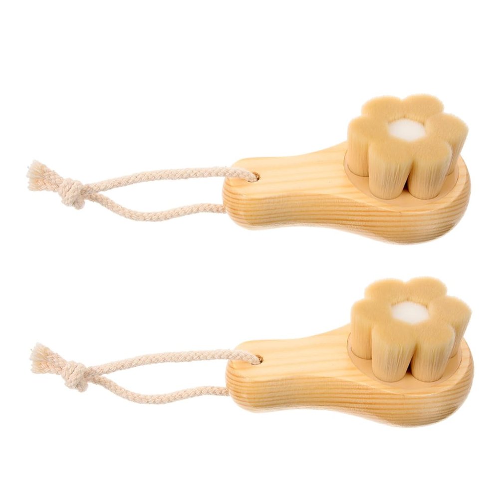 Beavorty 2pcs Soft Bristle Face Wash Brush for Women Manual Facial Cleansing Scrubber Dual Sides for Makeup Removal and Pore Cleaning