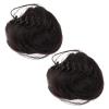 Ipetboom 2pcs Claw Clip Hair Bun Extensions for Women Messy Updo Synthetic Hairpieces Wavy Ponytail Accessories for Casual Wear and Events view 1