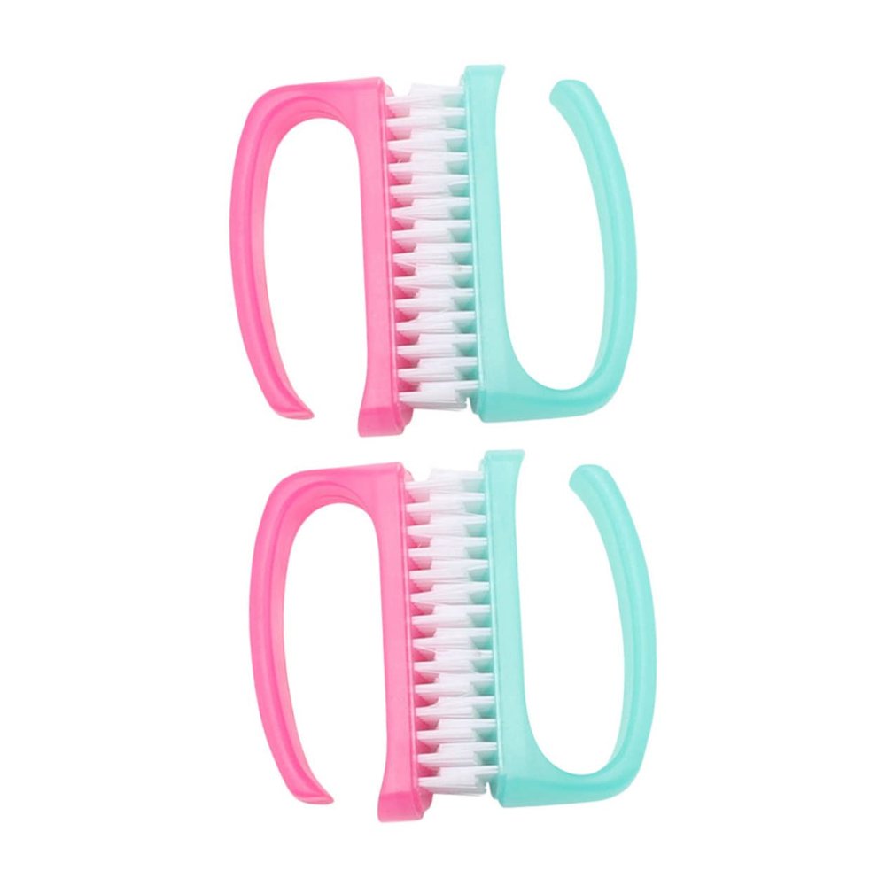 Baluue 4pcs Nail Cleaning Brush Fingernail Scrub Brush for Manicure Nail Art Clean up Easy to Use Random Color