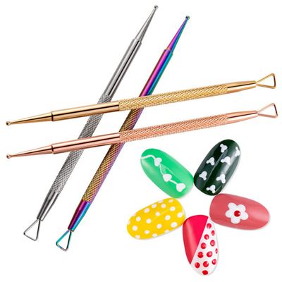FOMIYES 4pcs Nail Art Pusher Kit Professional Nail Tools Cuticle Peeler Dotting Pen for Manicure Pedicure