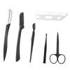 DEARMAMY Stainless Steel Eyebrow Razor Kit Comb Tweezers Scissors Shaper for Travel Home Use view 1