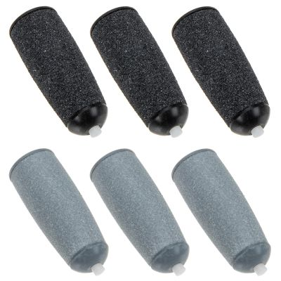 Baluue 6pcs Extra Coarse Replacement Roller for Foot Scrubber Plastic Dead Skin Removal for Feet Black Foot Rasp Remover