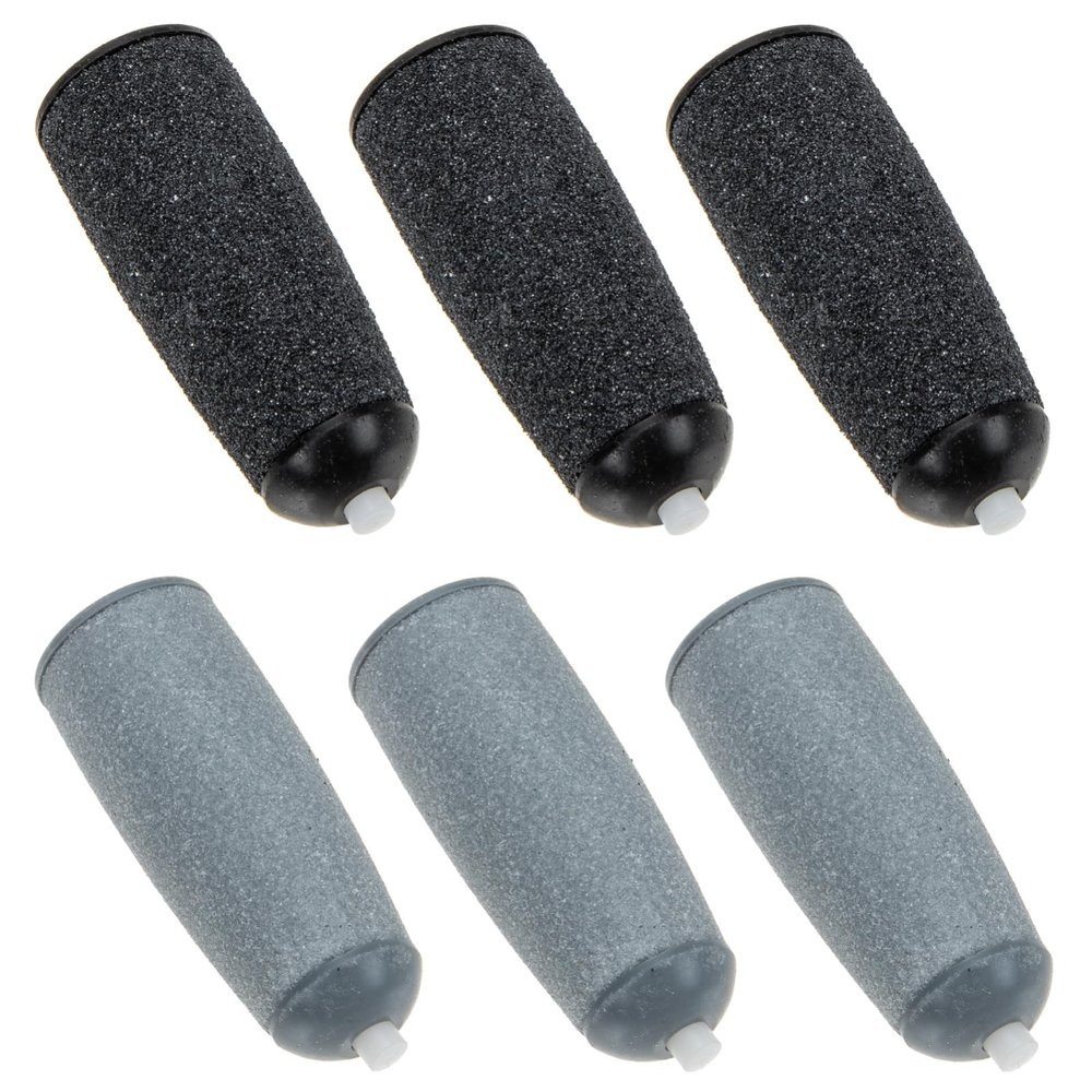 Baluue 6pcs Extra Coarse Replacement Roller for Foot Scrubber Plastic Dead Skin Removal for Feet Black Foot Rasp Remover