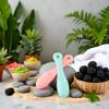 2 Pcs Silicone Face Cleaner Blackhead Remover Brush Cleanser Nose Pore Brush Finger Scruber Tool Facial Skin Cleaner Massage Brush Green and Red, Manual Facial Cleansing Brushes view 2