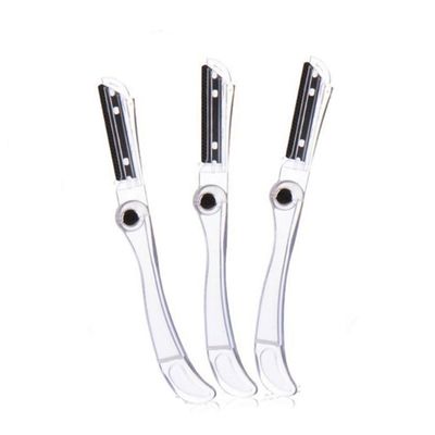 Healeved 6PCS Portable Folding Eyebrow Razor Kit for Women Safe Facial Hair Remover Straight Blades for Travel and Grooming Random Color