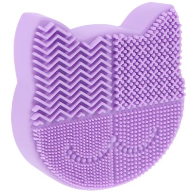 PartyKindom Eco-friendly Silicone Makeup Brush Cleaner Mat Holder Dual-sided Brush Cleaning Drying Stand