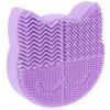 PartyKindom Eco-friendly Silicone Makeup Brush Cleaner Mat Holder Dual-sided Brush Cleaning Drying Stand view 1