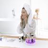 PartyKindom Eco-friendly Silicone Makeup Brush Cleaner Mat Holder Dual-sided Brush Cleaning Drying Stand view 3