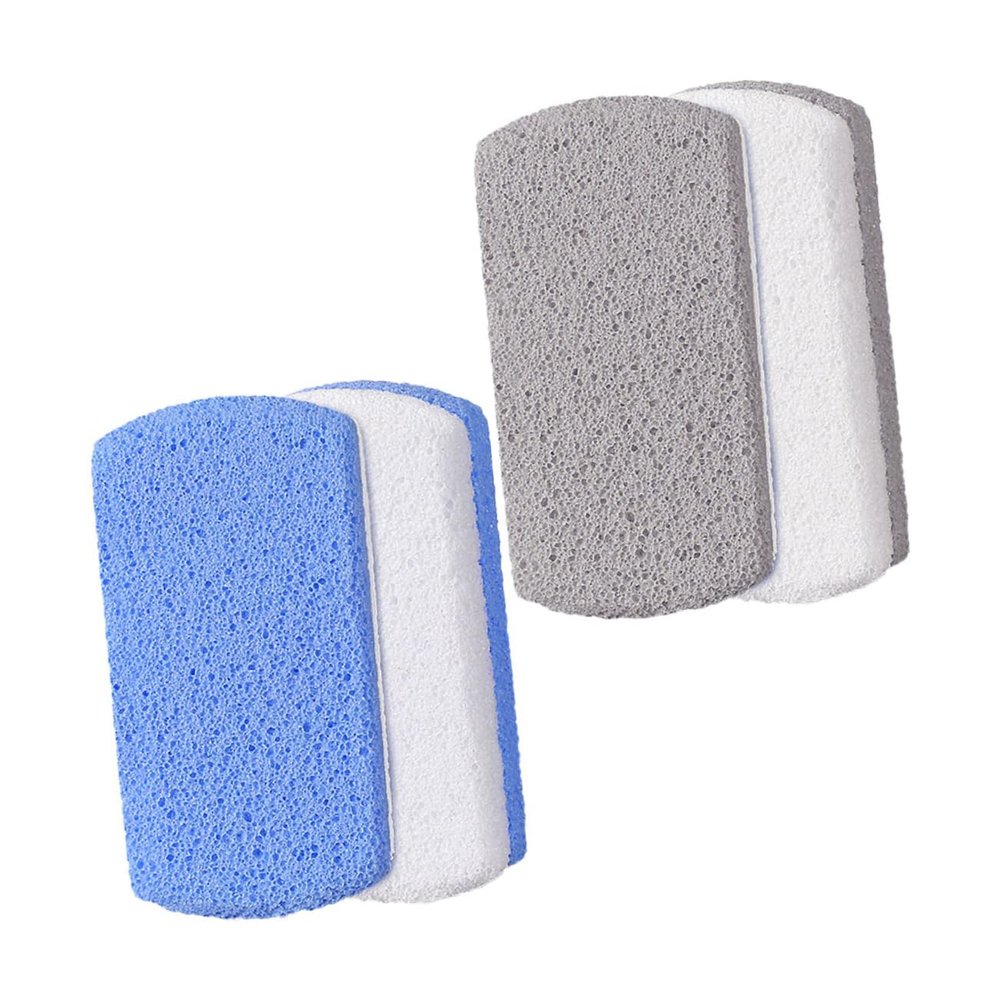 Baluue 4pcs Double-Sided Pumice Stone Foot Scrubber for Portable Pedicure Callus Remover Foot File Design for Comfortable Grip and Washable