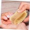 Baluue 3Pcs Household Nail Cleaner Natural Beech Dual Sided Fingernail Scrubbers Wear Resistant Brushes for Daily Use Comfortable Grip for Convenient Nail Care view 3