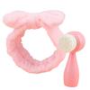 2 in 1 Facials Cleansing Brush Manual Cleansing Brush Makeup Headbands Bowknot Hair Bands Facials Brush for Washing Face view 1