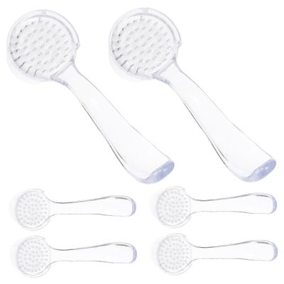 SAFIGLE 6Pcs Nail Brush Tool for Dust Cleaning Fingernail Brush Accessory with Soft Bristles for Nail Art Manicure Transparent Design for Easy Use and Carrying