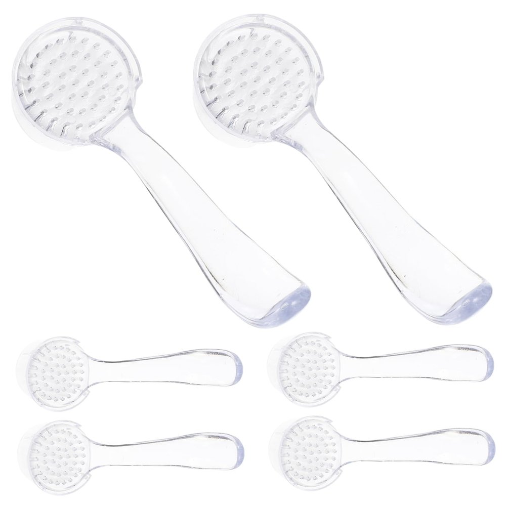 SAFIGLE 6Pcs Nail Brush Tool for Dust Cleaning Fingernail Brush Accessory with Soft Bristles for Nail Art Manicure Transparent Design for Easy Use and Carrying