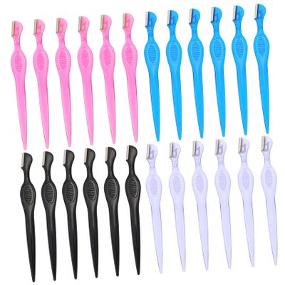 CALLARON 24PCS Stainless Steel Eyebrow Trimmer Blades Portable Brow Shaving Tools for Eyebrow Grooming and Facial Hair Removal for Travel and Personal Care