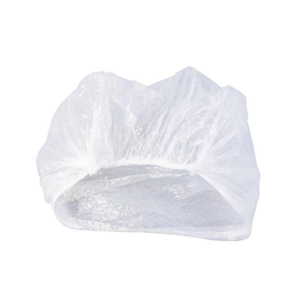 FOMIYES 100PCS Disposable Shower Caps Waterproof Elastic Hair Salon Bath Caps for Women White for Home Hotel Spa and Travel