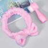 2 in 1 Facials Cleansing Brush Manual Cleansing Brush Makeup Headbands Bowknot Hair Bands Facials Brush for Washing Face view 2