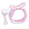 2 in 1 Facials Cleansing Brush Manual Cleansing Brush Makeup Headbands Bowknot Hair Bands Facials Brush for Washing Face view 3