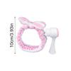 2 in 1 Facials Cleansing Brush Manual Cleansing Brush Makeup Headbands Bowknot Hair Bands Facials Brush for Washing Face view 4