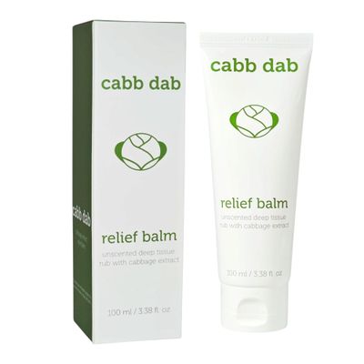 Cabb Dab Cabbage Cream  Breastfeeding Support for Nursing Moms  Engorgement, Weaning, Sore Breasts, Tenderness, Fullness, Discomfort  Fast-Absorbing, Non-Greasy, Plant-Based, 100ml Tube