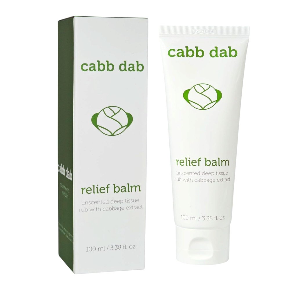 Cabb Dab Cabbage Cream Breastfeeding Support for Nursing Moms Engorgement, Weaning, Sore Breasts, Tenderness, Fullness, Discomfort Fast-Absorbing, Non-Greasy, Plant-Based, 100ml Tube