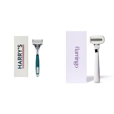 Harry's & Flamingo Razor Bundle, His and Her Shaving Razor with Chrome Handle
