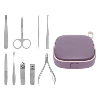 9pcs Double Layer Manicure Set, Stainless Steel Multifunction Nail Clippers Pedicure Kit, Safe and Durably ABS Material, Storage Box