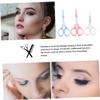 Ipetboom 3pcs Stainless Steel Beauty Tools Eyelash Scissors Eyebrow Scissors Portable Multi Function for Home Salon Use Pink Curved White Straight Blue Rounded view 4