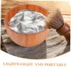 FUNOMOCYA Wood Shaving Bowl for Men Portable Dish for Smooth Shaving for Bathroom Travel Use Easy to Clean Crafted From Wood present for Discerning Men view 3