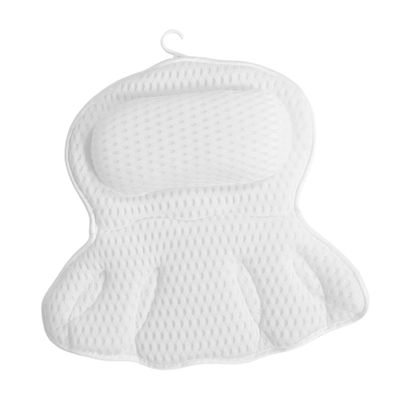 Beaupretty Bath Pillow Ergonomic Headrest for Tub Machine Washable Neck and Back Support Non-Slip Suction Cups for Relaxing Soaks Bathtubs and Hot Tubs