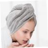 ABOOFAN 2pcs Super Absorbent Coral Fleece Hair Shower Cap Lightweight Hair Drying Towel Wraps for Quick Drying After Bathing Travel Friendly Head Bath Caps view 3