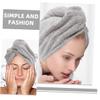 ABOOFAN 2pcs Super Absorbent Coral Fleece Hair Shower Cap Lightweight Hair Drying Towel Wraps for Quick Drying After Bathing Travel Friendly Head Bath Caps view 4