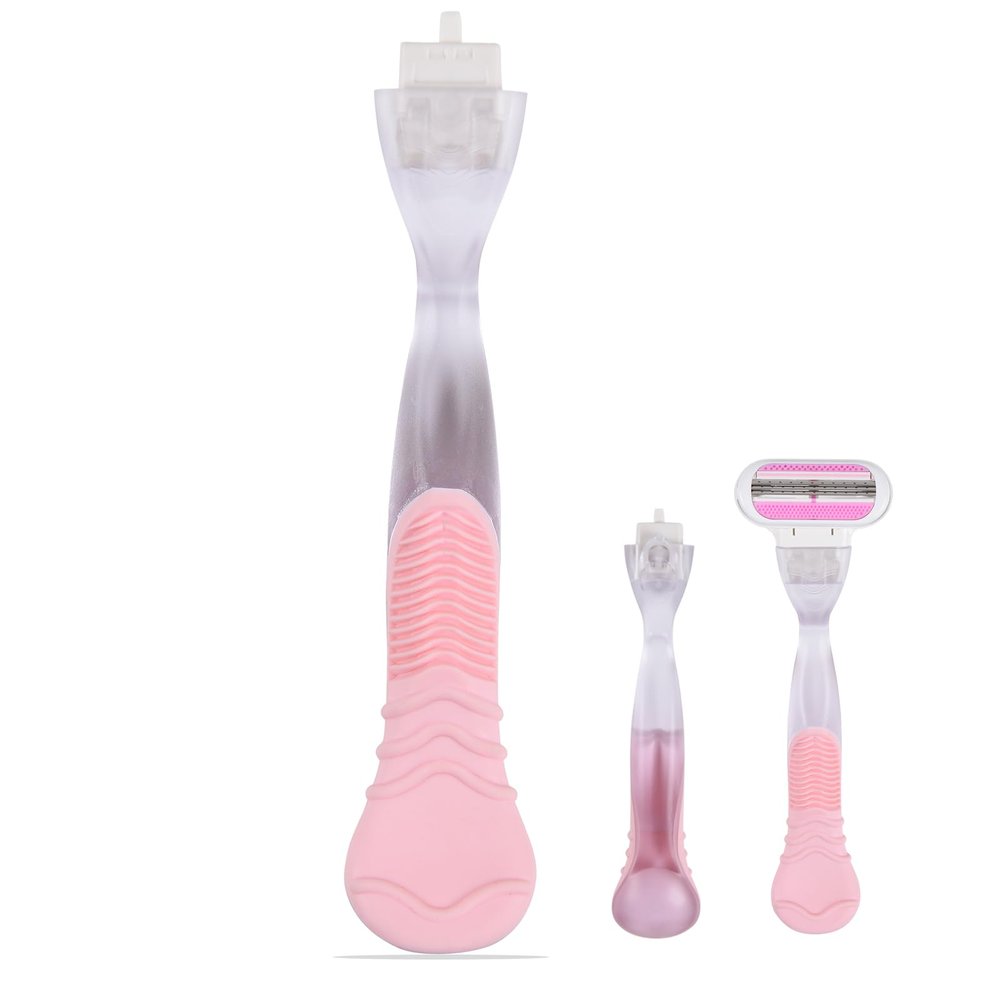 CATO-WDJ Replacement Razor Handle Compatible with Venus, Non-Slip Ergonomic Razor Handle for Women, Handle Only(Pink)