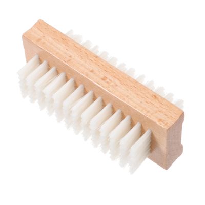 CALLARON Double Sided Wooden Nail Brush Tool Nail Cleaning Brush for Manicure and Pedicure Comfortable to Hold Handle for Home and Salon Use