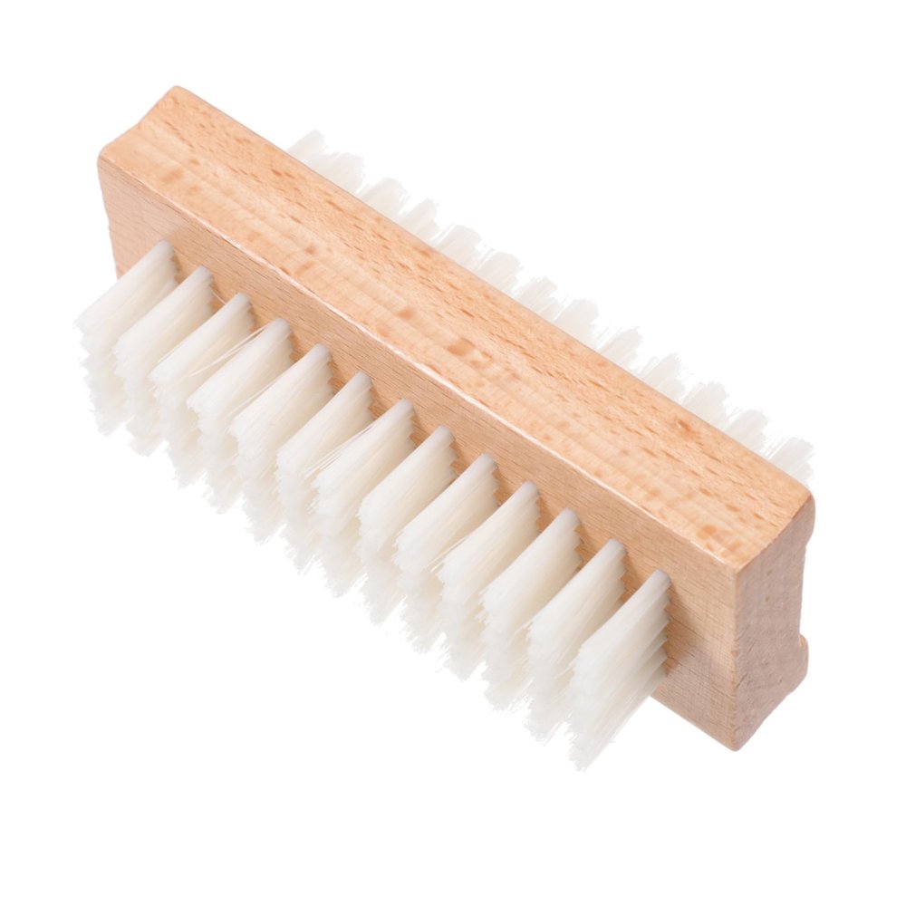 CALLARON Double Sided Wooden Nail Brush Tool Nail Cleaning Brush for Manicure and Pedicure Comfortable to Hold Handle for Home and Salon Use