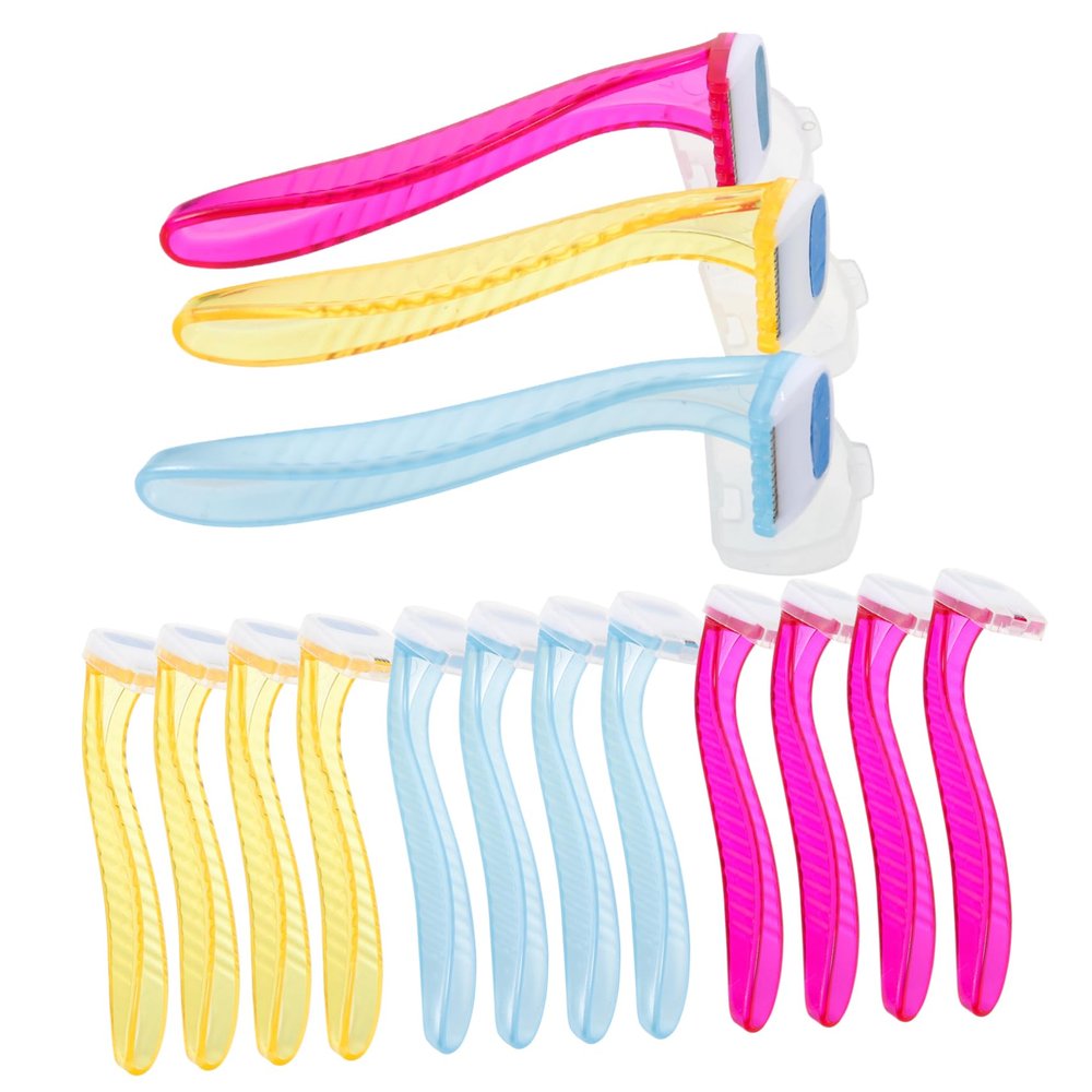 DEARMAMY 15pcs Manual Bikini Hair Shaver Set Stainless Steel Body Trimmers for Women Portable Hair Removal Razors for Legs Arms and Eyebrows