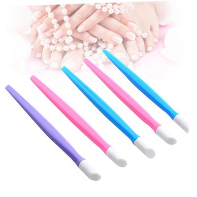 Baluue 10pcs Ergonomic Handle Nail Cuticle Pusher Dead Skin Remover Pedicure Tool Random Color