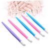 Baluue 10pcs Ergonomic Handle Nail Cuticle Pusher Dead Skin Remover Pedicure Tool Random Color view 1
