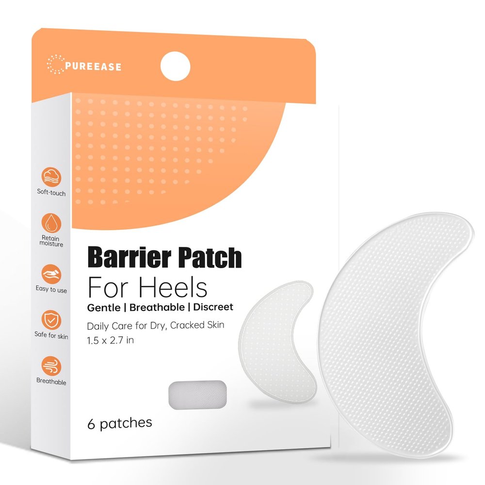 PUREEASE Moisturizing Crack Patches for Linear, Single Small Crack,for Dry,Cracked Heels,Soles, Toes Skin Relief, Hydrating Care  Flexible & Breathable, 6 Patches