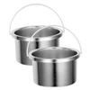 Beaupretty 2pcs Aluminum Wax Pot Replacement for Hair Removal Portable Wax Warmer Liner for Electric Melt Machines Easy to Clean Bowl for view 1