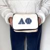 Alpha Phi Denim Letters Sorority Makeup Bag - Custom Cosmetic Pouch with Zipper - Bid Day, Big Little, Recruitment Gift for Sorority Sisters - Travel Toiletry Bag for Greek Life Accessories view 2