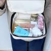 Alpha Phi Denim Letters Sorority Makeup Bag - Custom Cosmetic Pouch with Zipper - Bid Day, Big Little, Recruitment Gift for Sorority Sisters - Travel Toiletry Bag for Greek Life Accessories view 4